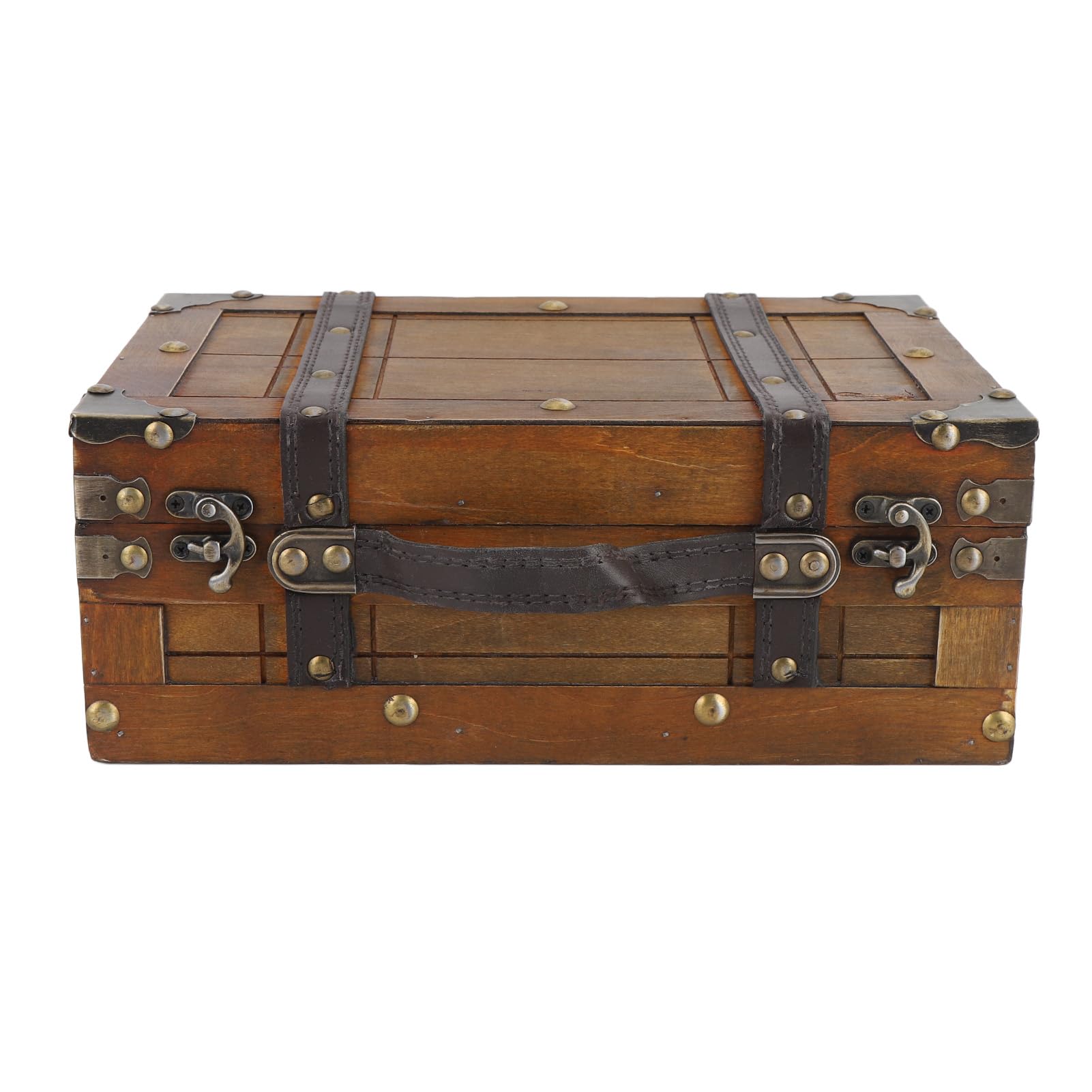 Vintage Wooden Pirate Treasure Chest – Lockable Keepsake Box