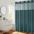 River Dream Waffle Weave Shower Curtain with Snap-in Liner, Teal – 71x74