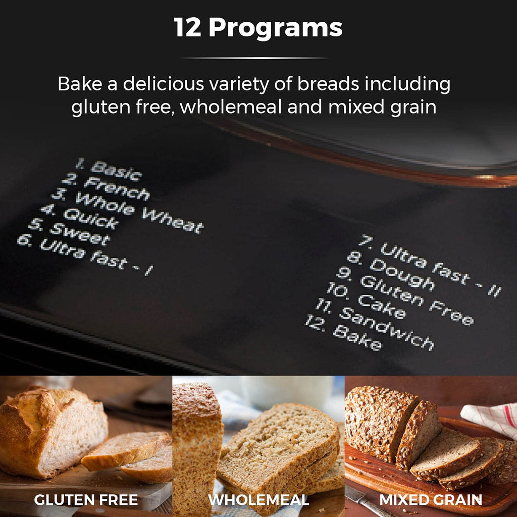 Tower T11003 Digital Bread Maker – 12 Programs & 2lb Capacity