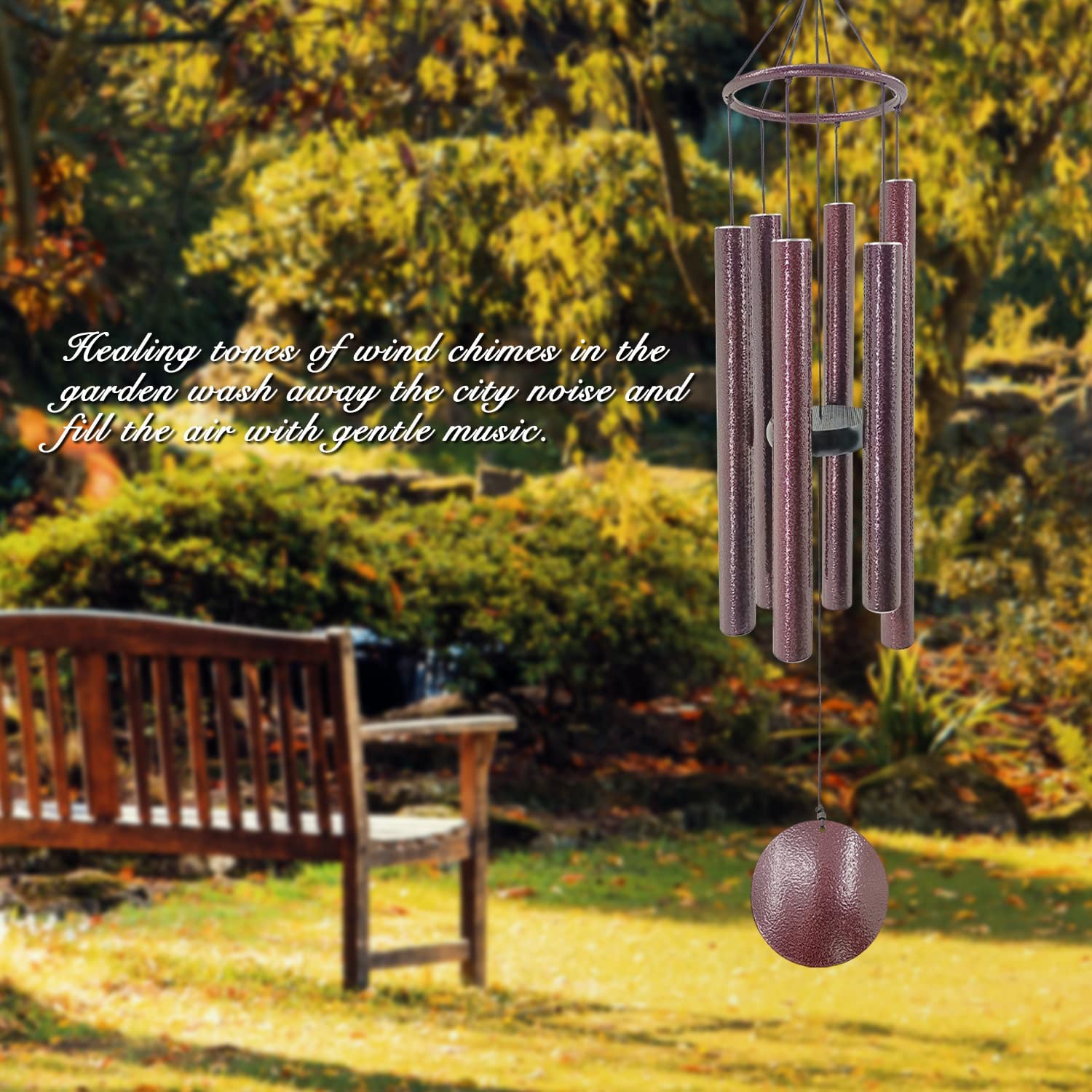 Astarin 36 Inch Memorial Wind Chimes – Deep Tone Metal Sympathy Gift