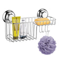 MaxHold Stainless Steel Suction Cup Basket – No-Drill Storage Rack