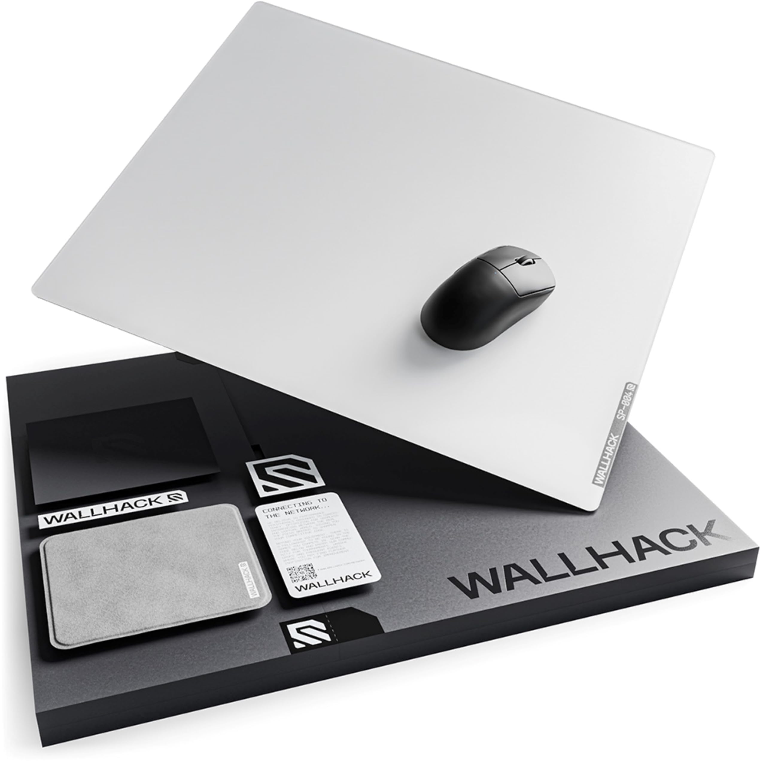 Wallhack SP-004 Glass Gaming Mousepad – White Tempered Glass, XL