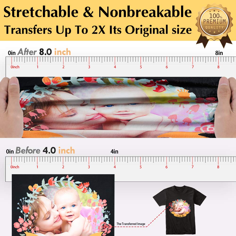 TransOurDream Inkjet Iron On Heat Transfer Paper for Dark Fabrics - 100 Sheets
