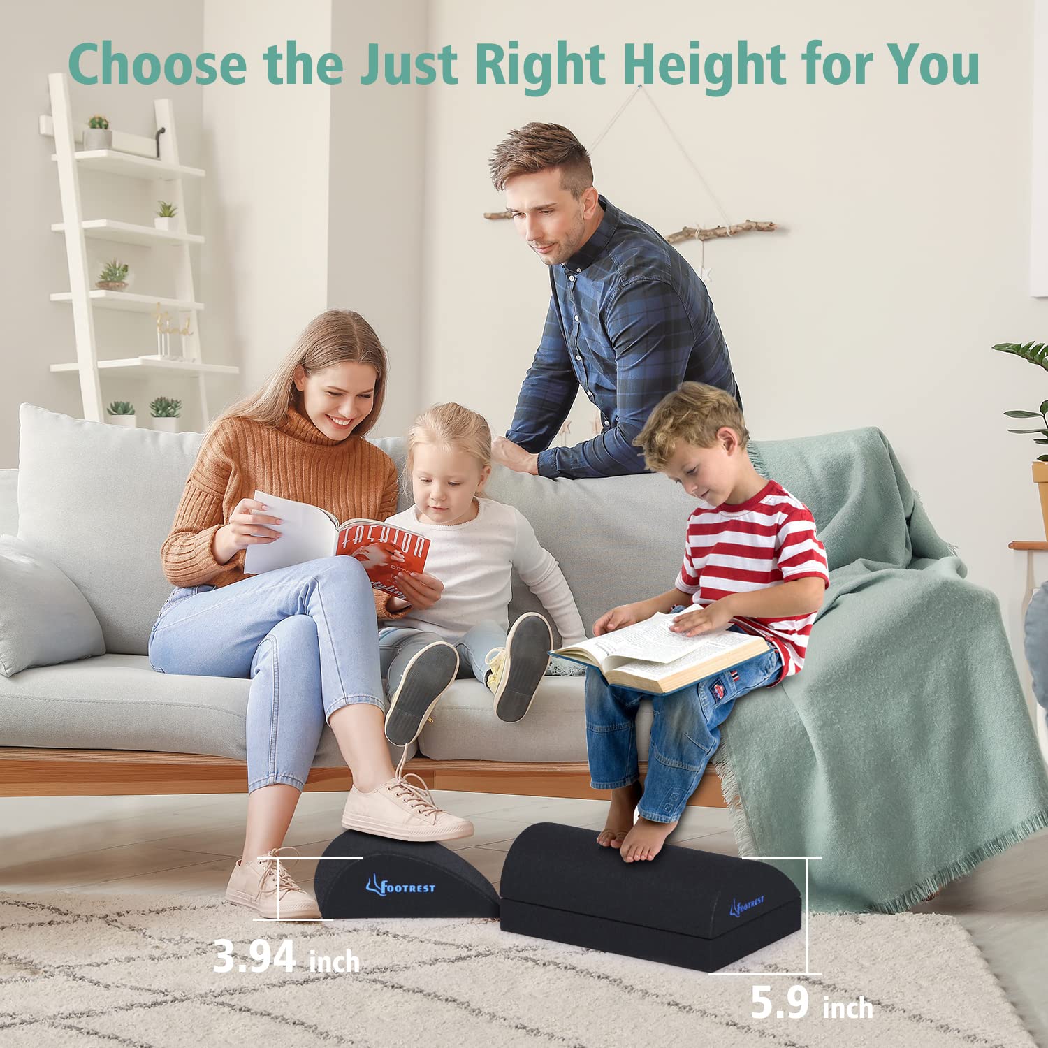 Jolof Store Ergonomic Foot Rest – Adjustable Memory Foam Desk Footrest