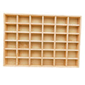 Anktily Unfinished Wooden Storage Divider Box, Showcase Display Box with 36 Compartments, Socks Organizer, Underwear Storage Case