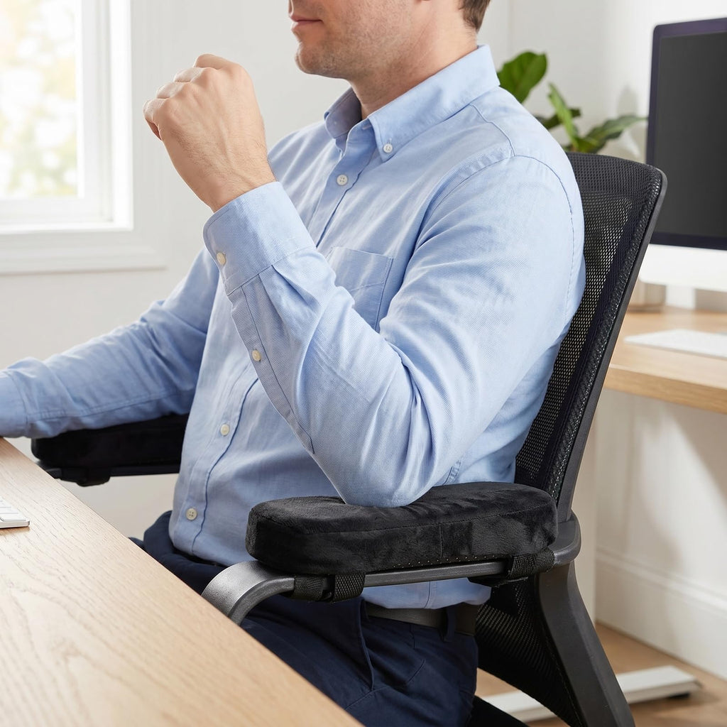 2 Pack Ergonomic Office Chair Armrest Pads, Memory Foam Arm Covers - image 3