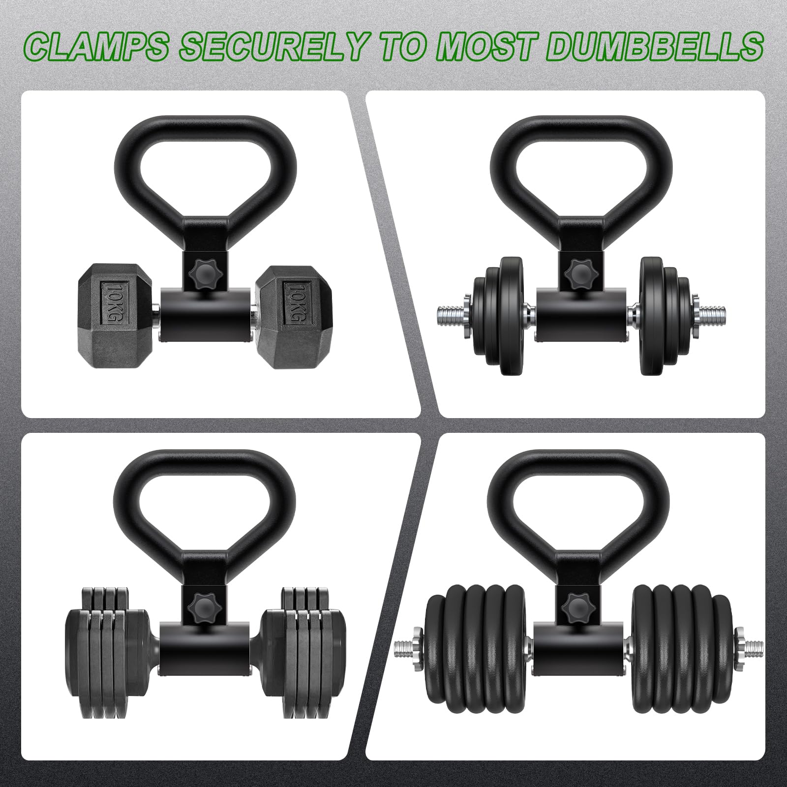 SELEWARE Steel Dumbbell to Kettlebell Converter Handle - 100lb Capacity