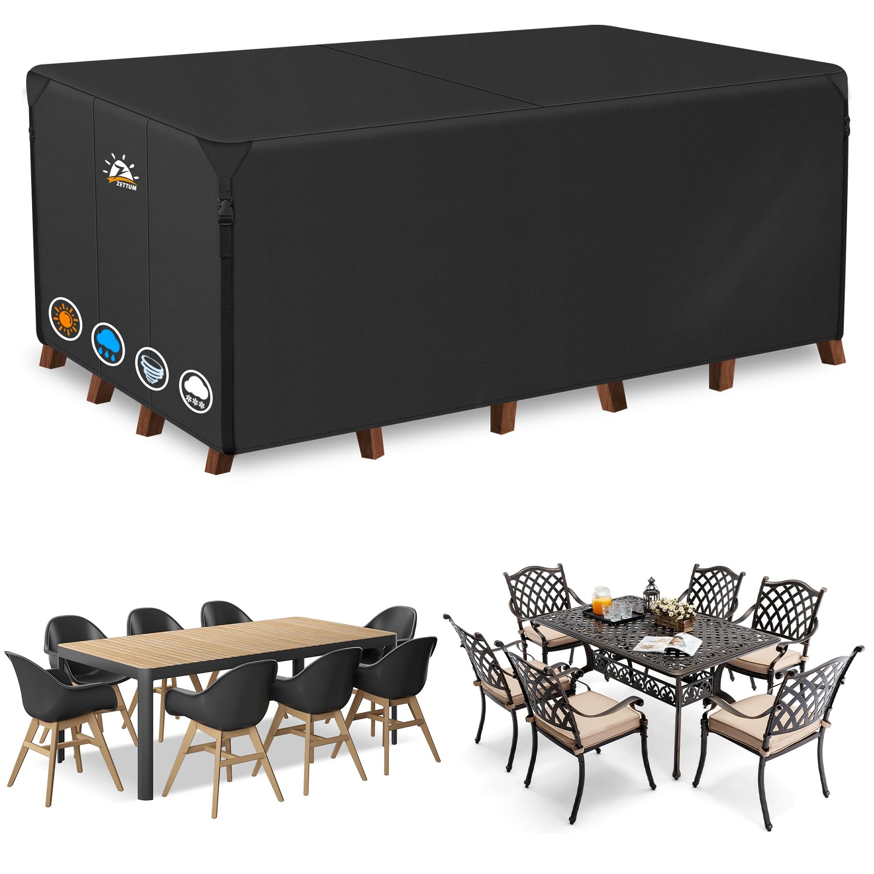 Zettum Waterproof Outdoor Furniture Cover – 600D Heavy Duty Oxford Fabric