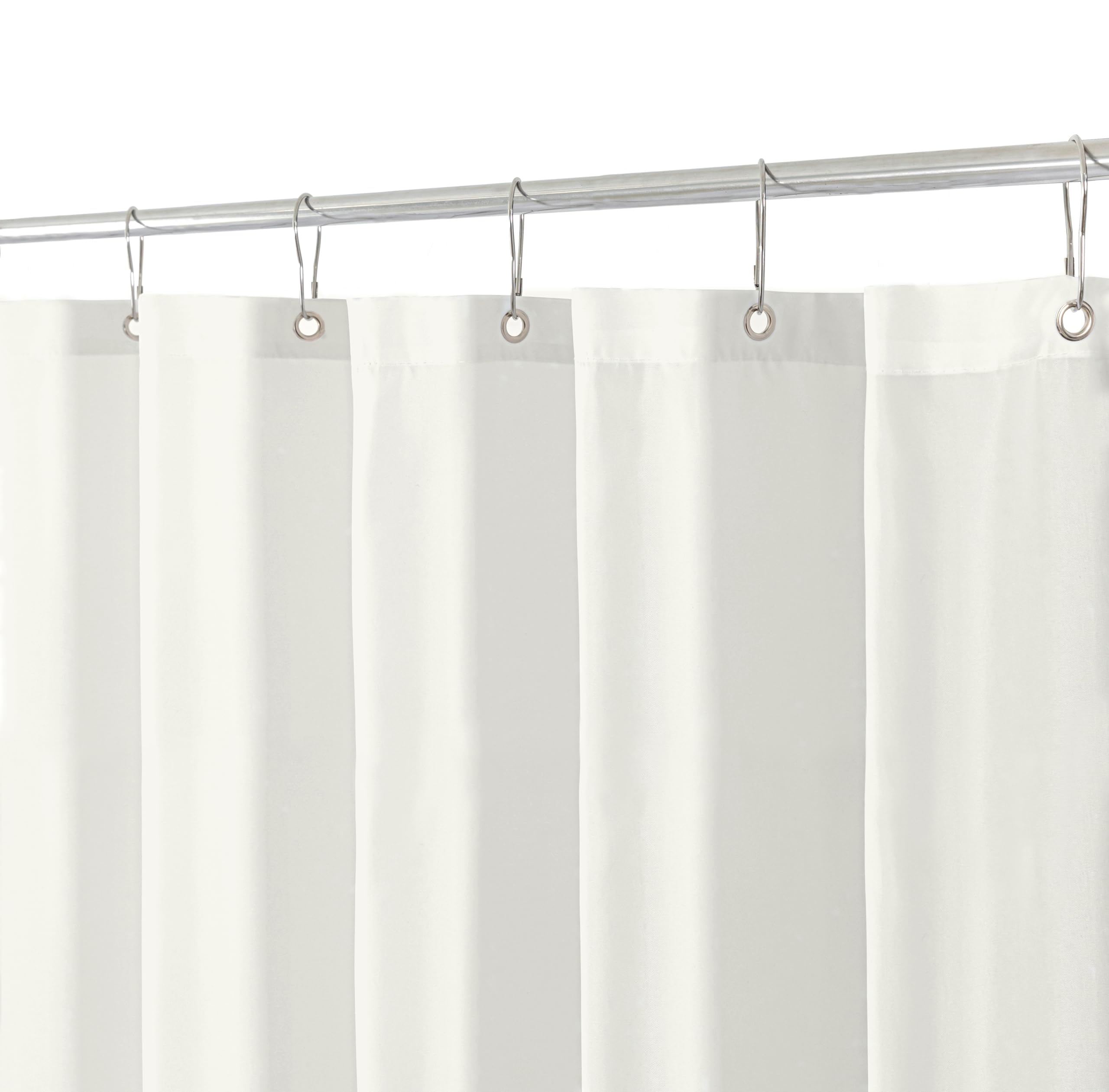 Jolof Store Extra Long Fabric Shower Curtain Liner | Ivory, 72x84