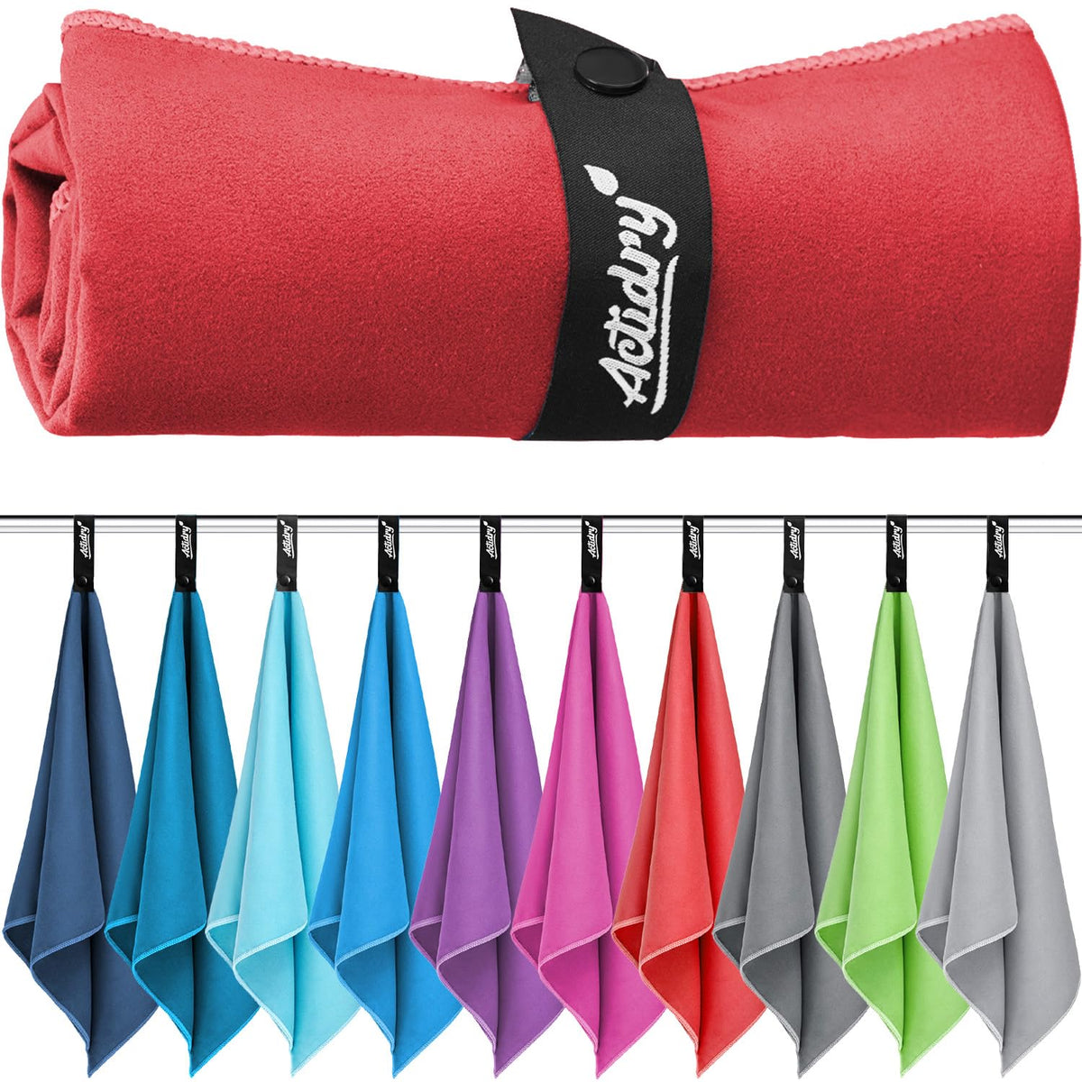 Actidry Microfibre Towel - light and absorbent - 9 colours S M L XL sizes - great for beach, sports and outdoor activity - S 40 x 80 cm 2 pieces