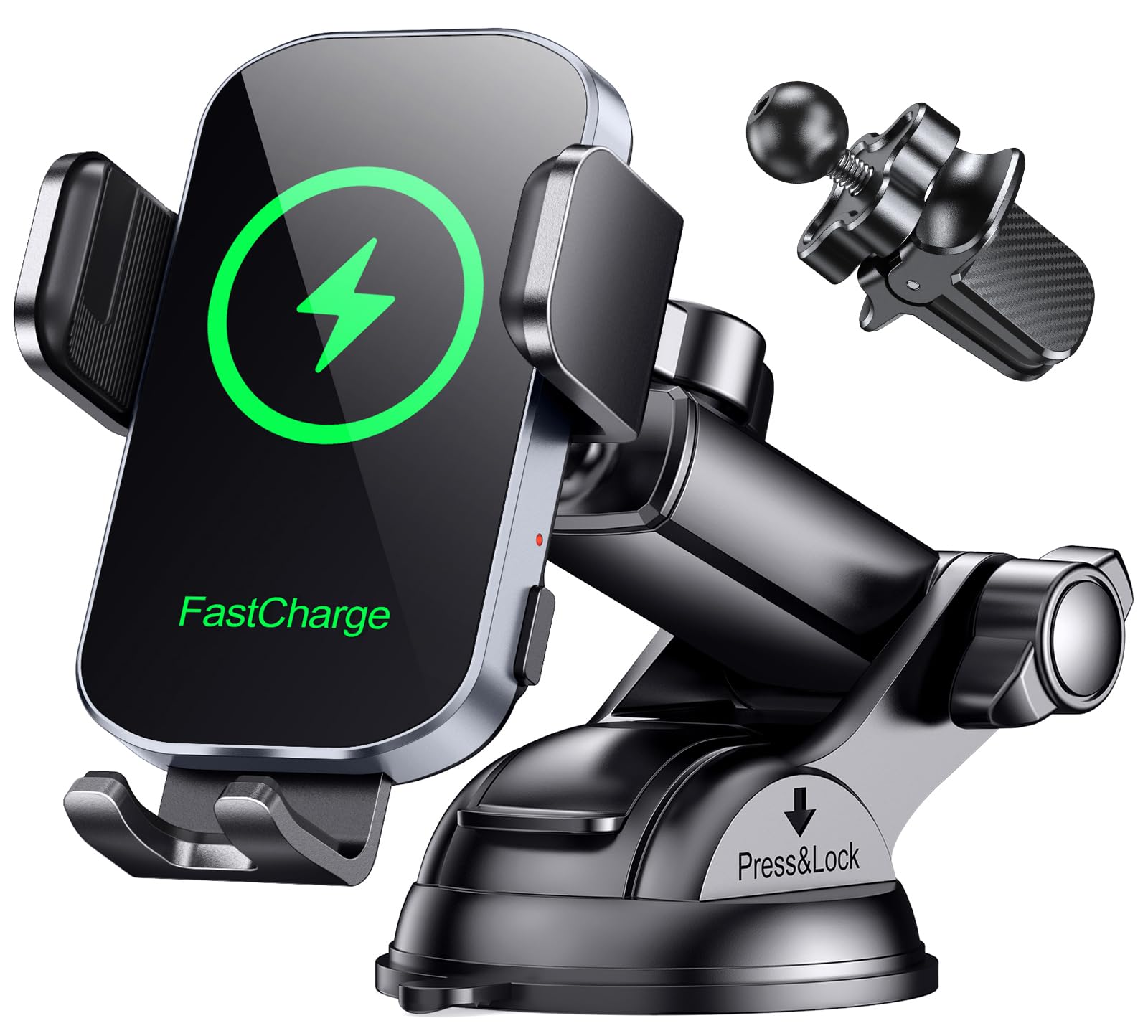 Glangeh 15W Fast Wireless Car Charger Mount – Auto Clamping for iPhone 17