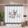 Woutay Cute Dog Shower Curtain – Mold Resistant Waterproof Fabric with Hooks