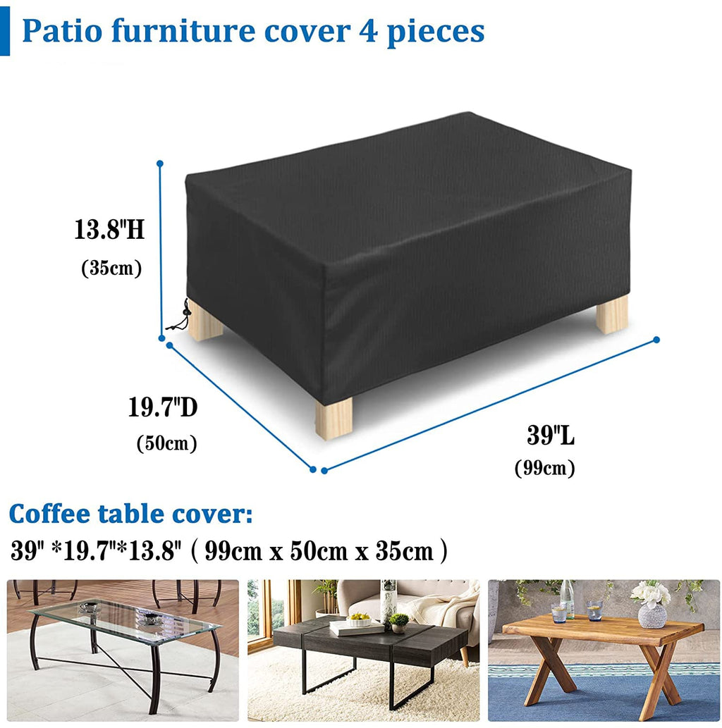 4-Piece Patio Furniture Cover Set – 420D Heavy Duty Oxford