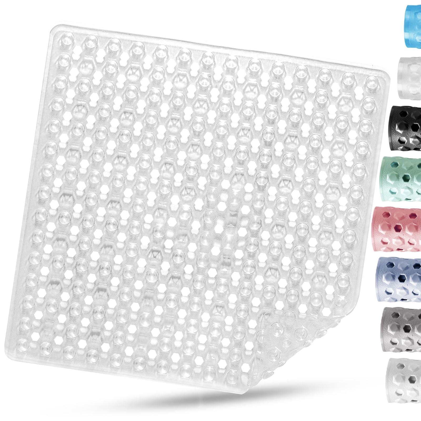 DOPROP Non-Slip Square Shower Mat | 53x53cm Anti-Mould PVC Bath Mat
