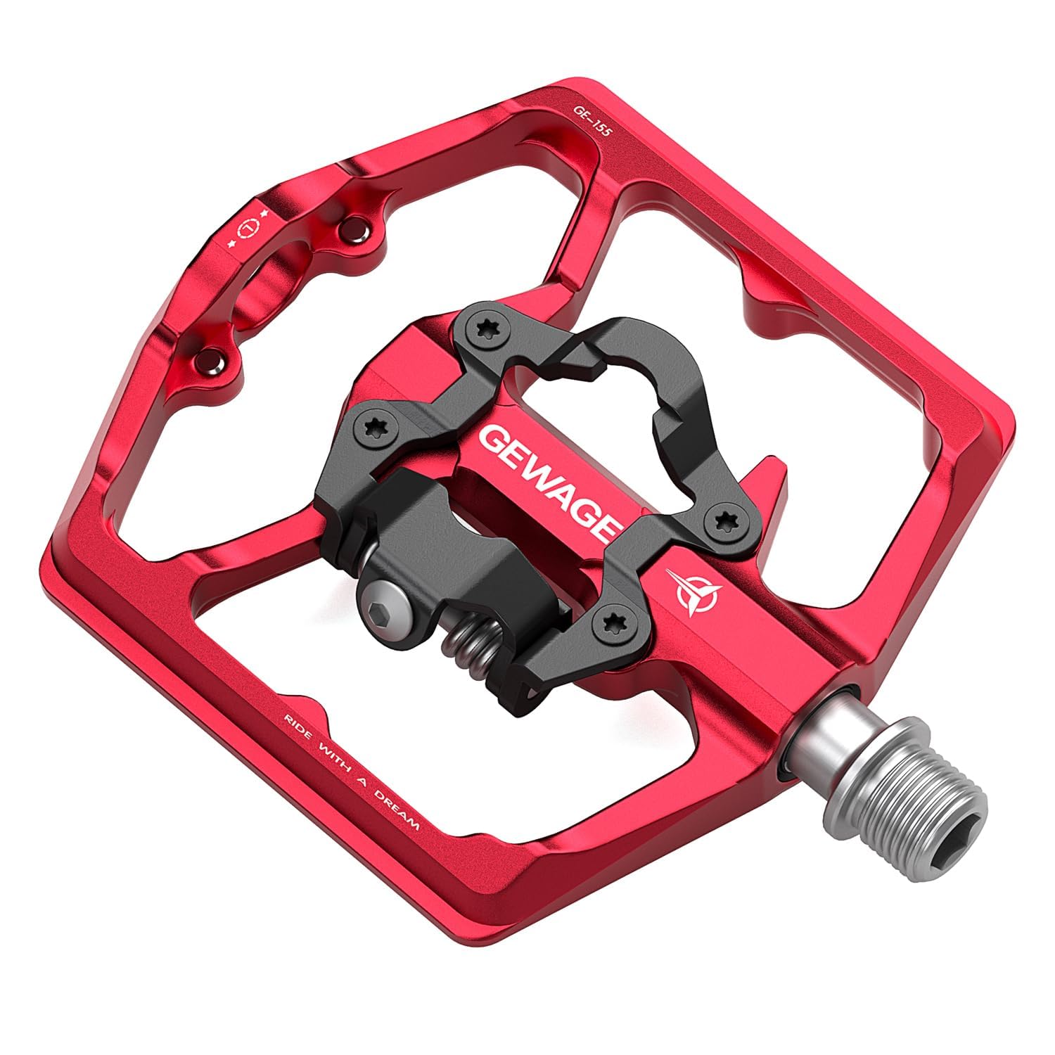 GEWAGE Dual Function MTB Pedals | SPD Compatible CNC Aluminum 9/16"