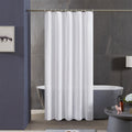 Furlinic White Waterproof Polyester Shower Curtain with Weighted Hem