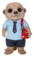 Vivid Arts Baby Meerkat Postman Garden Ornament – Durable Resin Figurine