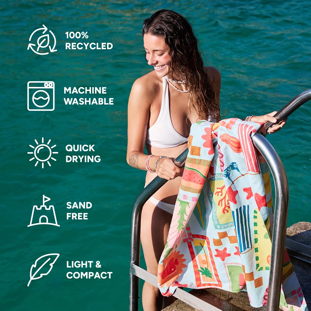 Dock & Bay Quick Dry Beach Towel - Wish You Were Here, Large - image 2