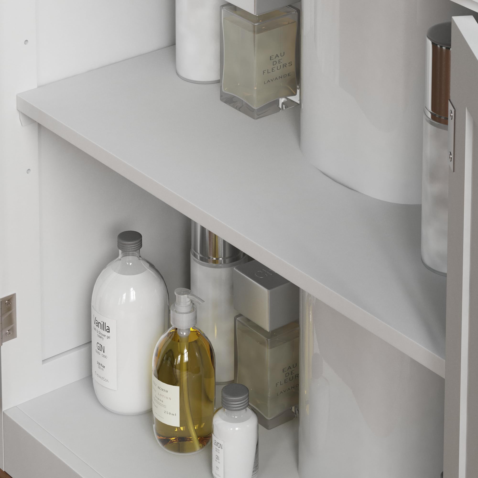 Bath Vida Priano Under Sink Bathroom Cabinet | White 2-Door Storage