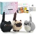 Crochet Kit for Beginners – 3 Cute Cats Amigurumi Animal Kit