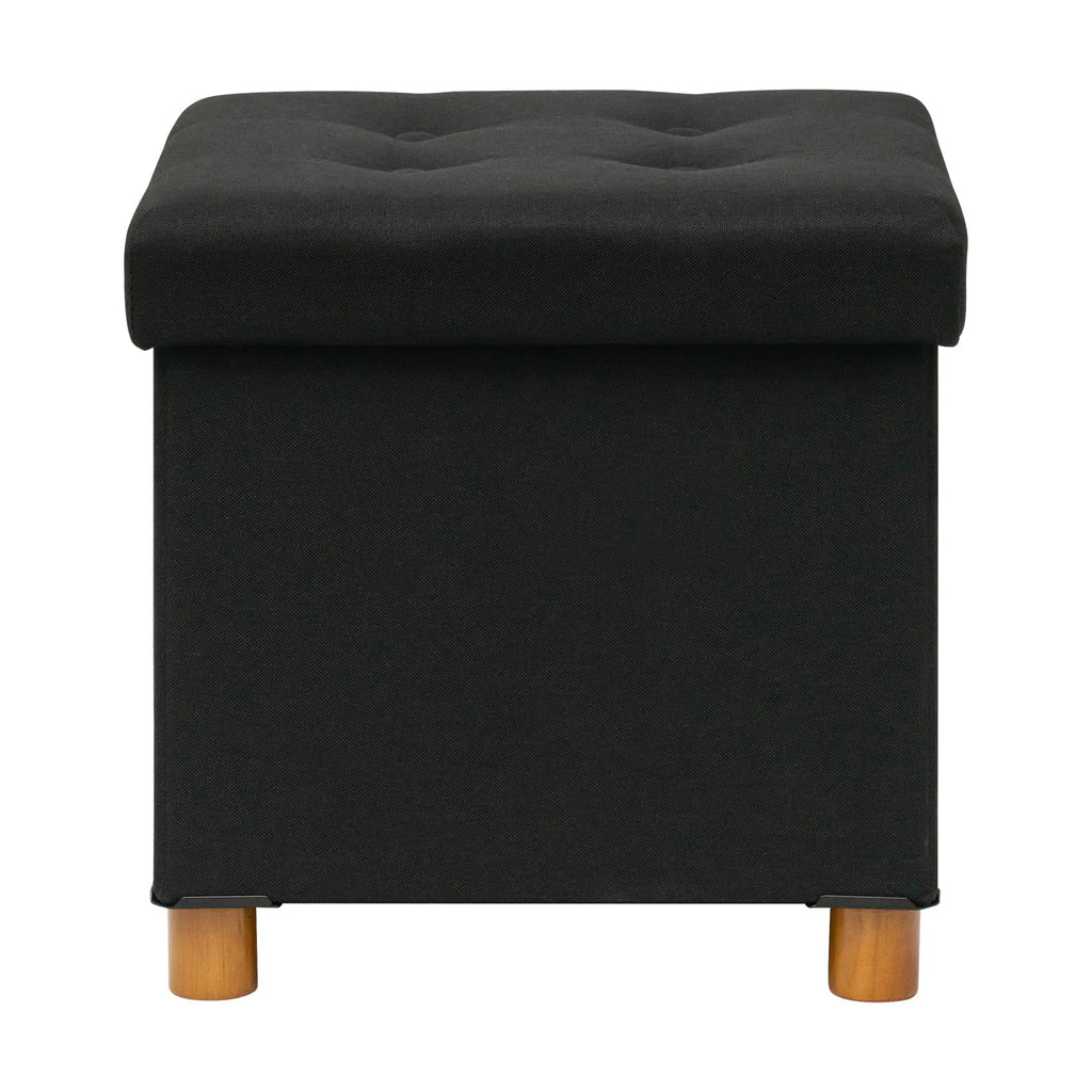 Bonlife Ottoman with Tray, Foldable Storage Box with Wooden Legs - image 1