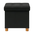Bonlife Ottoman with Tray, Foldable Storage Box with Wooden Legs - image 1