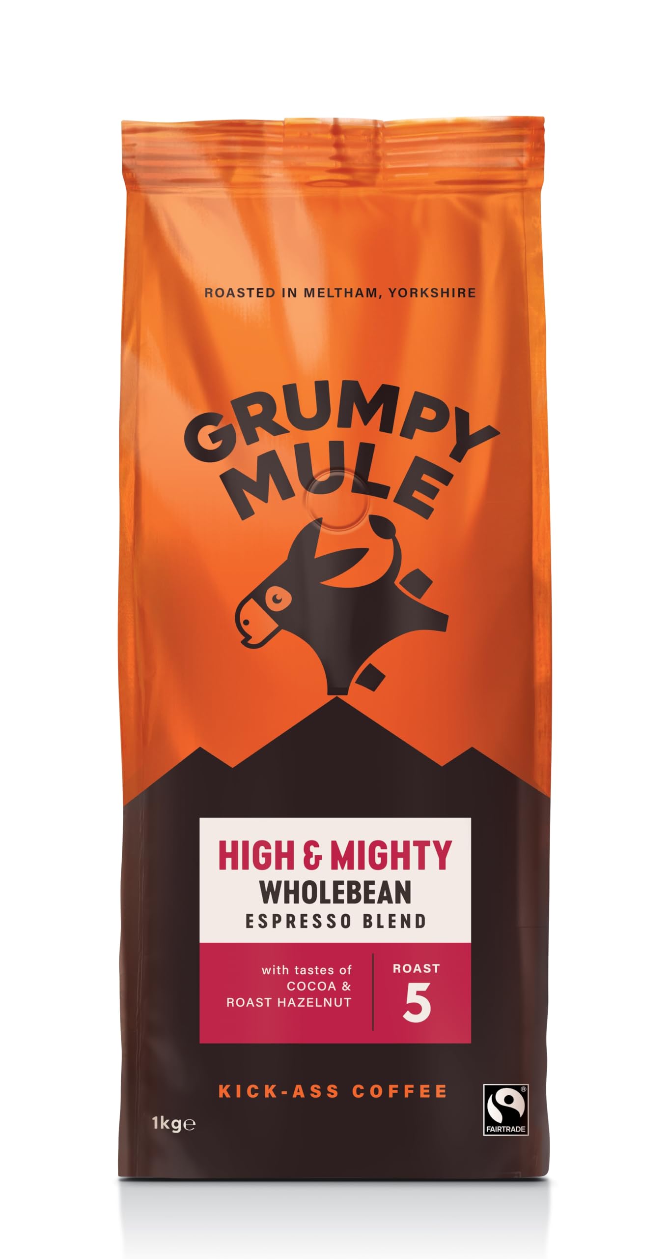 Grumpy Mule High and Mighty Espresso Whole Bean Coffee - Cocoa & Hazelnut 1kg