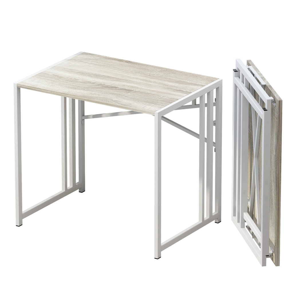 Lutown-Teen Folding Computer Desk 47 inch No Assembly Required, Grey - image 1