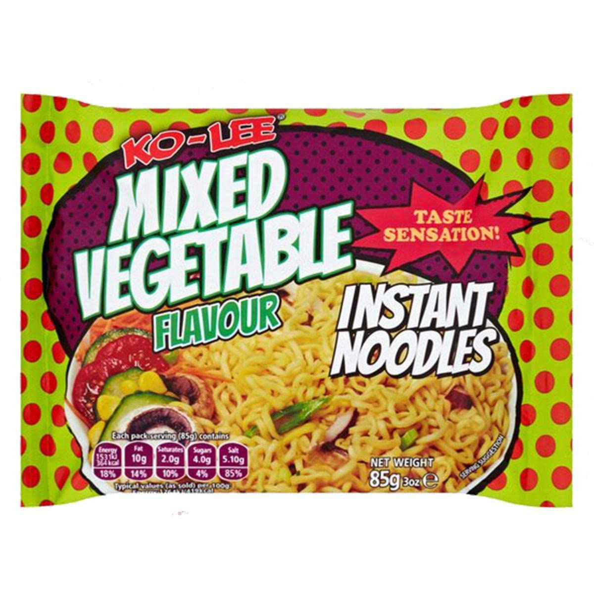 Kolee Taste Sensation Mixed Vegetable Instant Noodles - 30 Pack