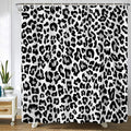GardEssere Grey Leopard Print Shower Curtain | Waterproof Polyester with Hooks