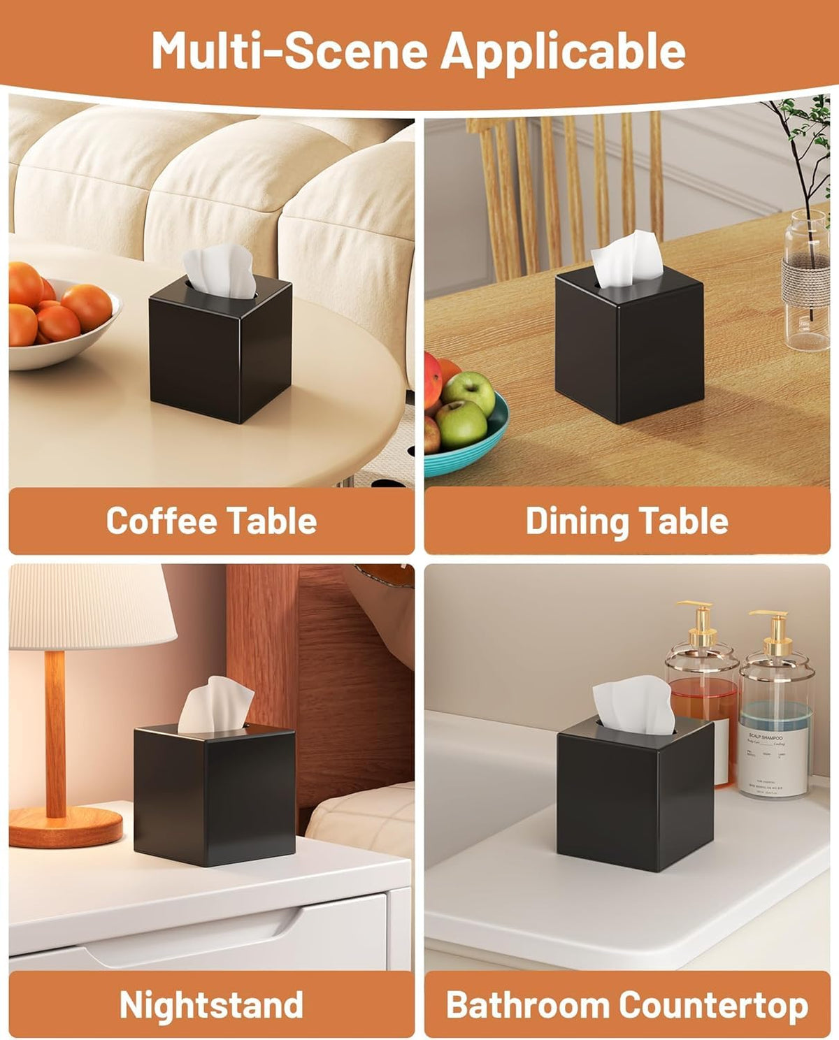 Tissue Box Cover - Modern Square Facial Tissue Holder, Sleek Acrylic Design - image 3