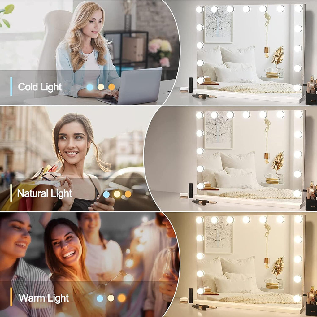 YOURLITE Hollywood Vanity Mirror | 15 Dimmable LED Bulbs & USB Port