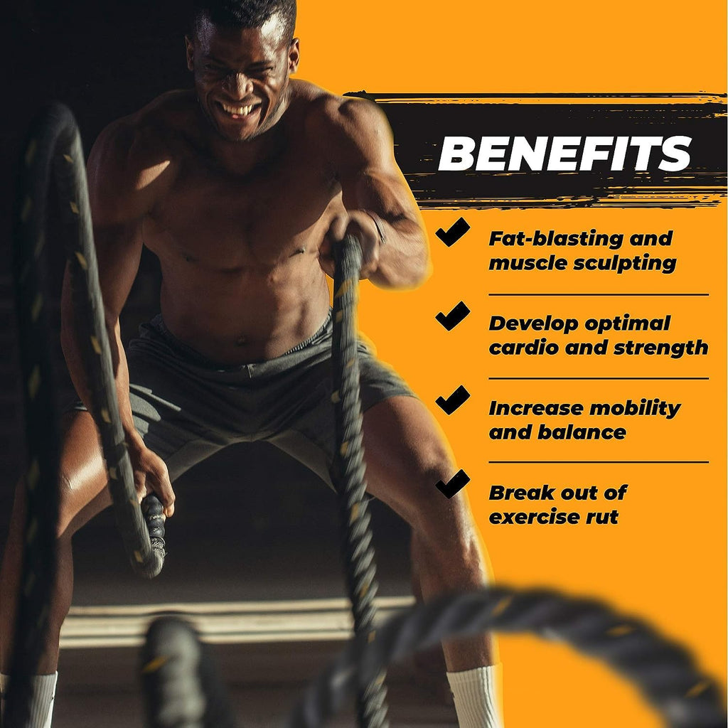 Yes4All Battle Rope | 50mm x 9m Poly Dacron Training Exercise Rope