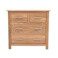 Jolof Store Oak Bedside Cabinet – Fully Assembled 4 Drawer Nightstand