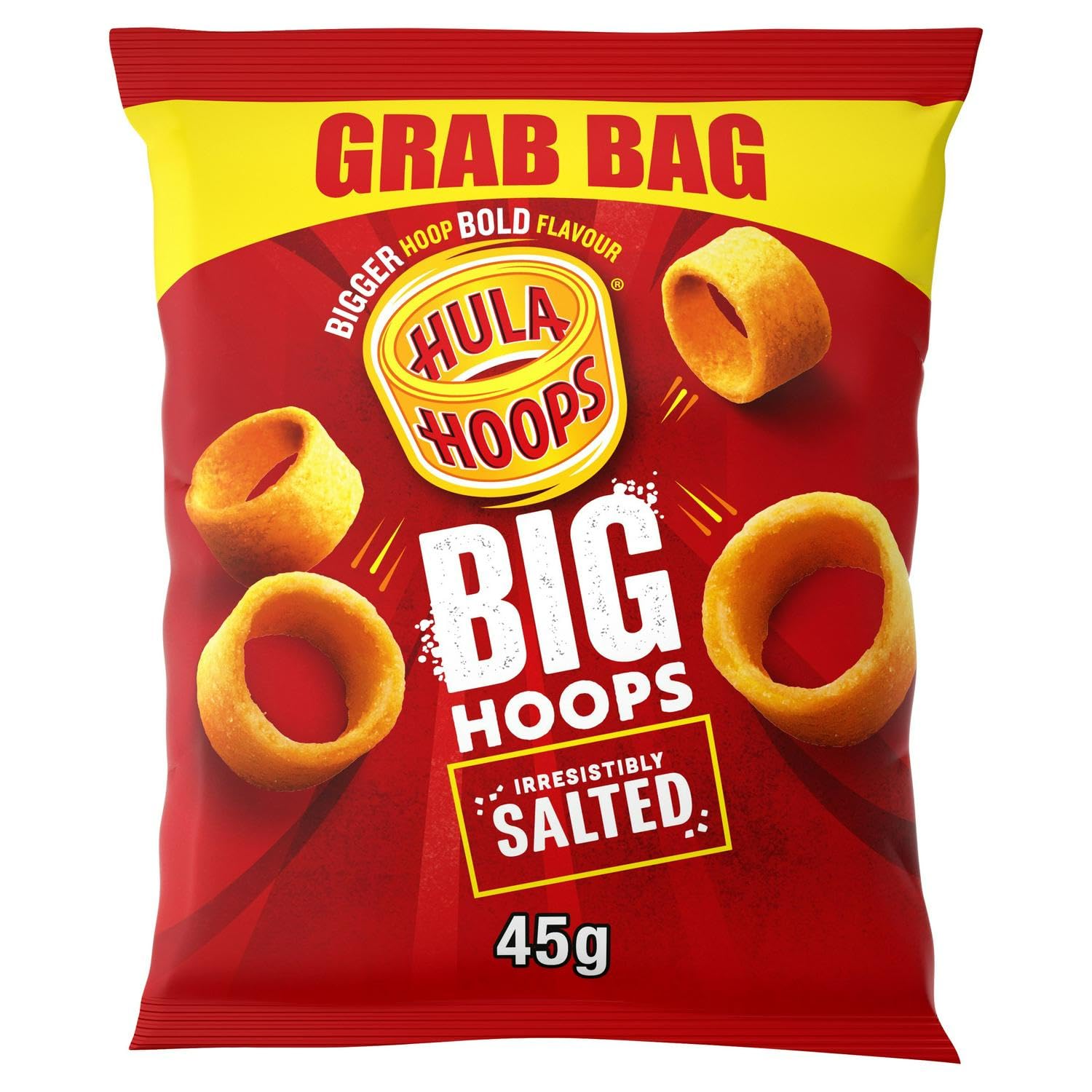 Hula Hoops Big Hoops Salted Crisps – 45g Bags (Case of 36)