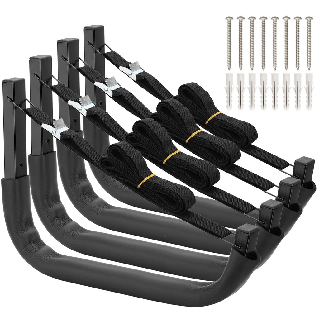 Heavdace Kayak Storage Rack | Heavy Duty Wall Mount Garage Hooks | 4 Pack
