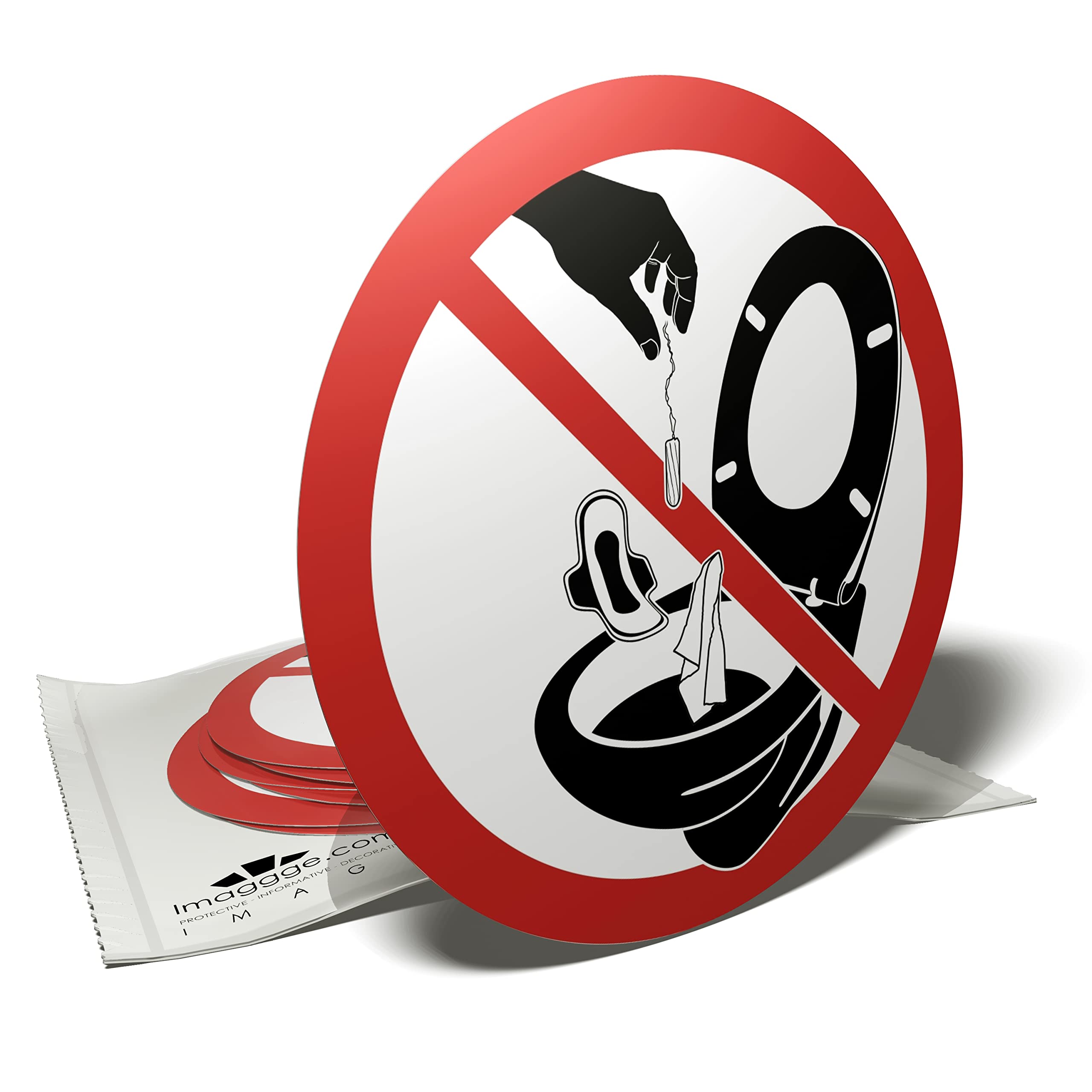 Toilet Bowl Stickers – 6 Pack Do Not Throw Waste Signage