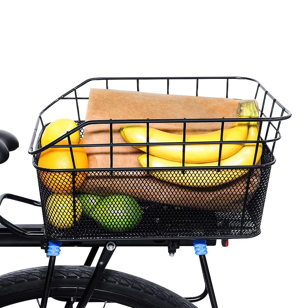 ANZOME Rear Bike Basket | Metal Wire Bicycle Rack with Waterproof Cover