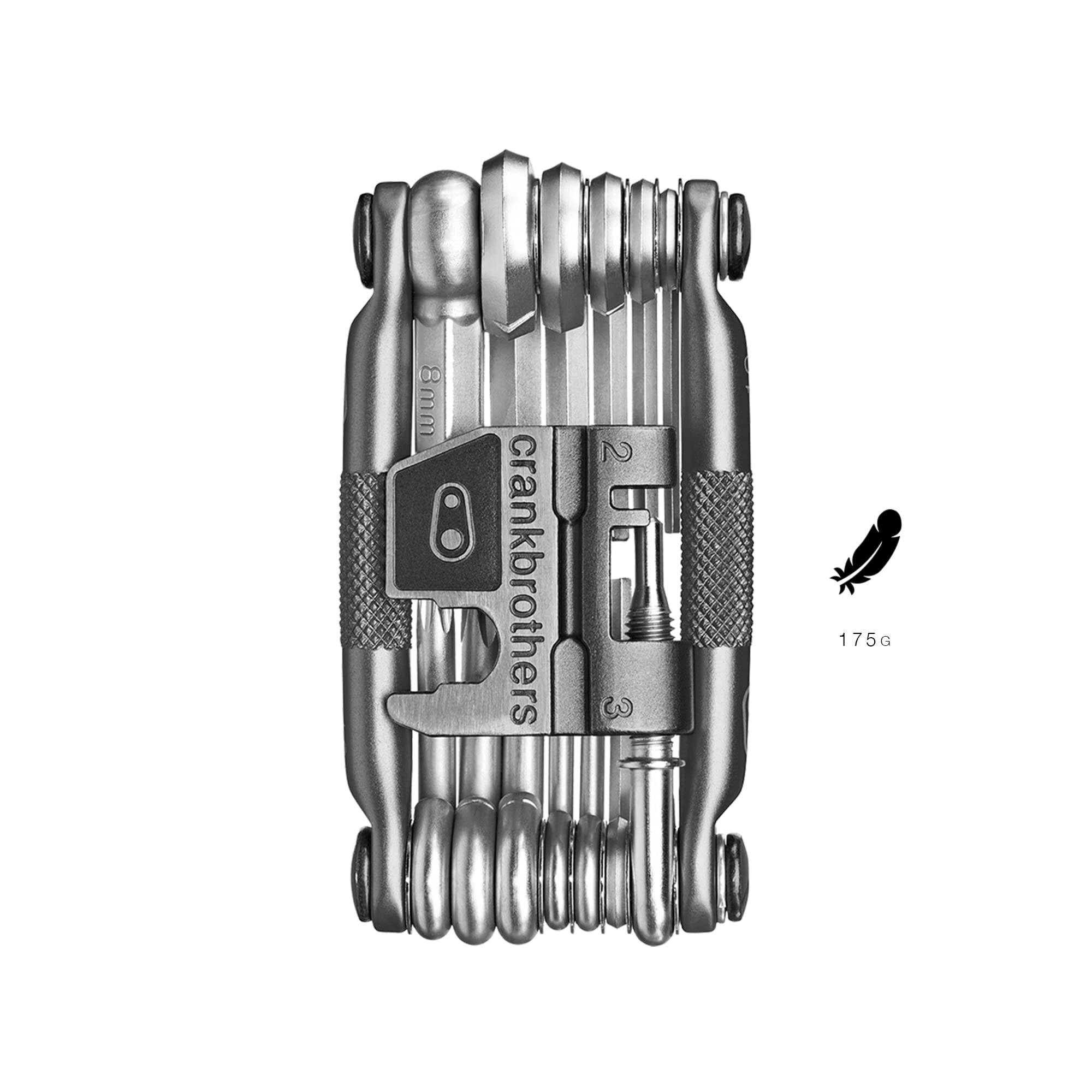 Crank Brothers Multi-19 Bike Multitool with Chain Tool & Flask - Grey