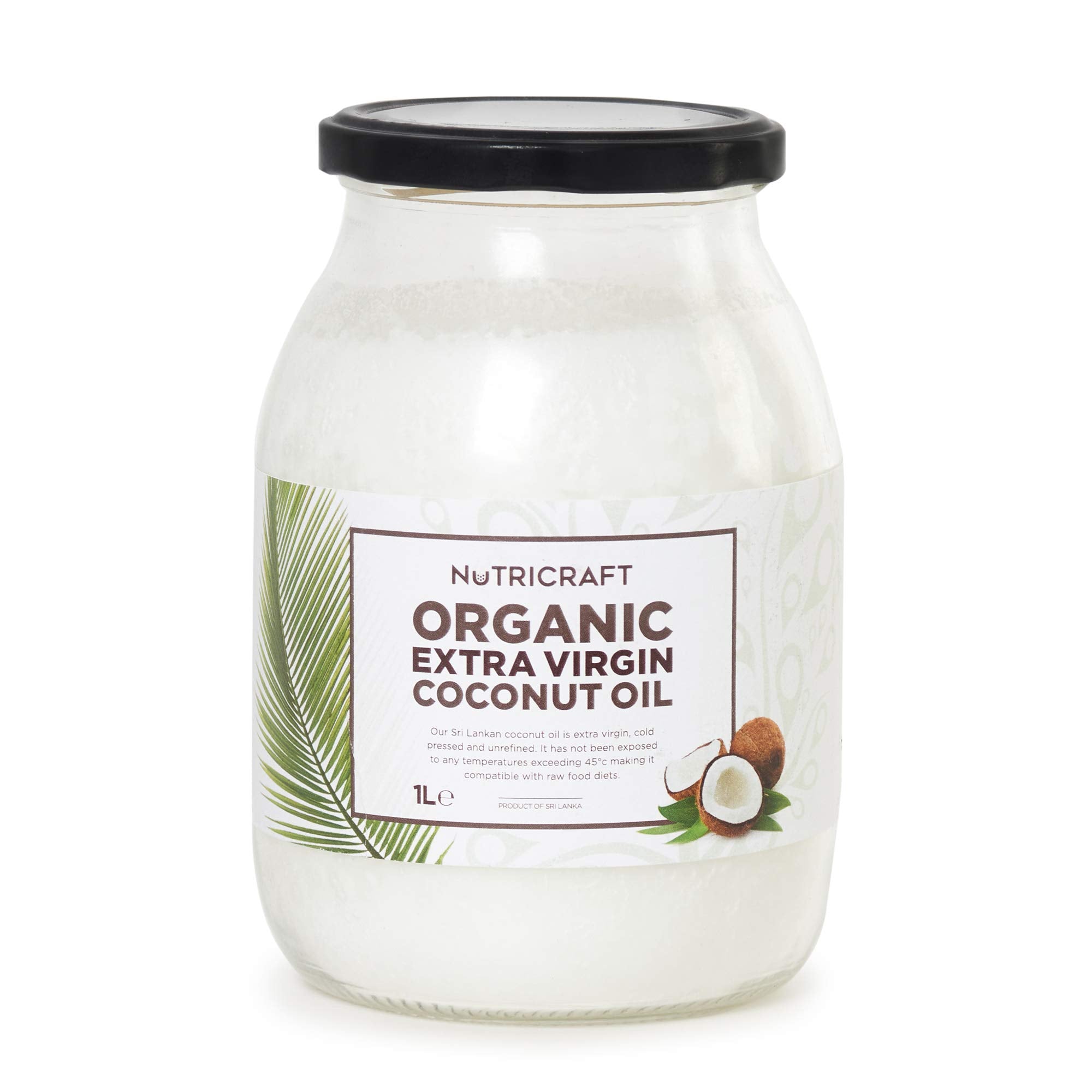 NutriCraft Organic Extra Virgin Cold-Pressed Coconut Oil | 1L Raw