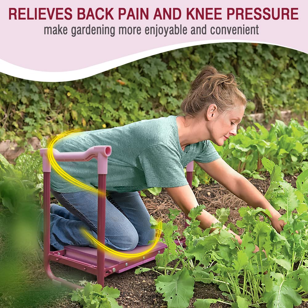 Colwelt Garden Kneeler and Seat | Foldable Steel Stool with Wide EVA Pad