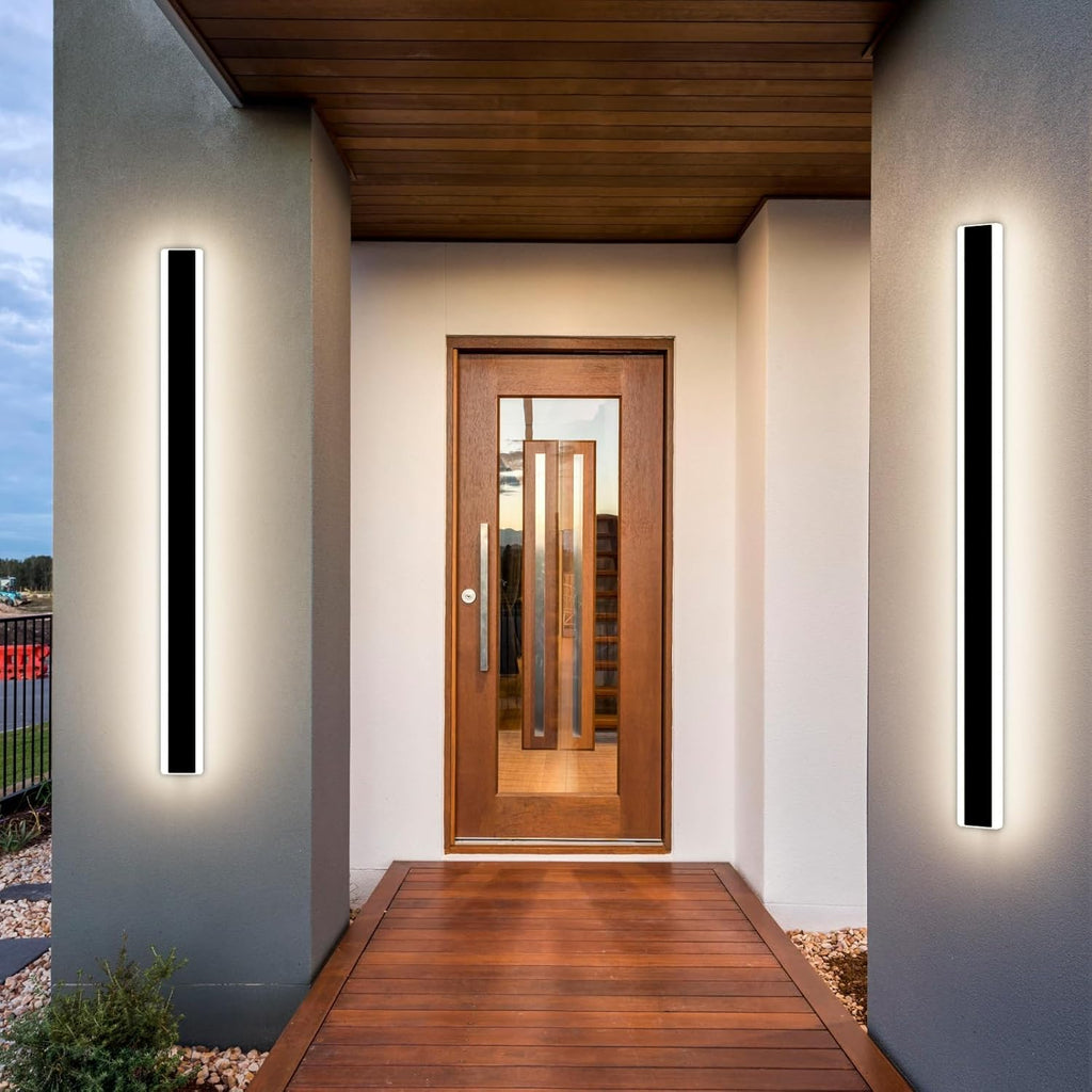 Mikeru 120cm LED Outdoor Wall Light – 42W IP65 Modern Black Sconce