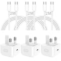 Jolof Store 20W USB C Fast Charger with 2M Cable for iPhone 16/15 – 3 Pack