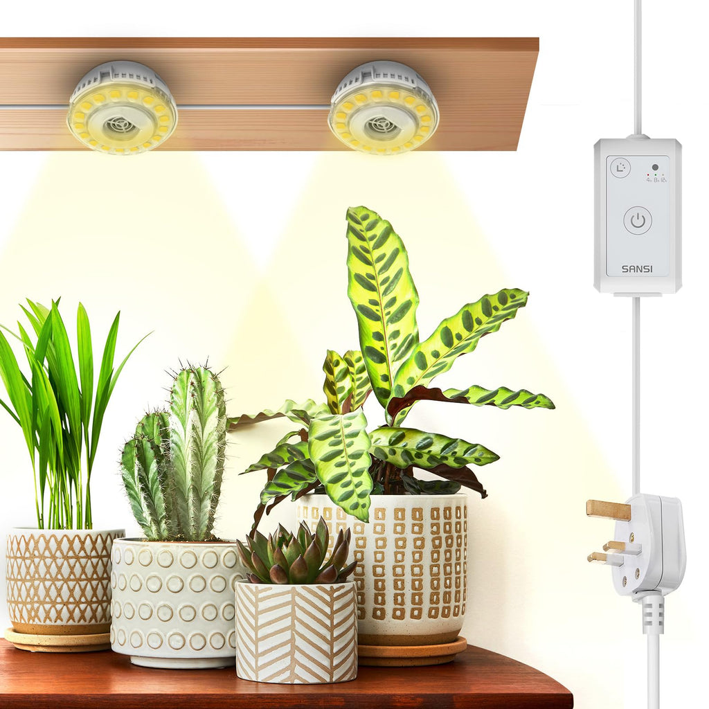 SANSI Full Spectrum LED Puck Grow Light | 150W Equivalent Plant Lamp