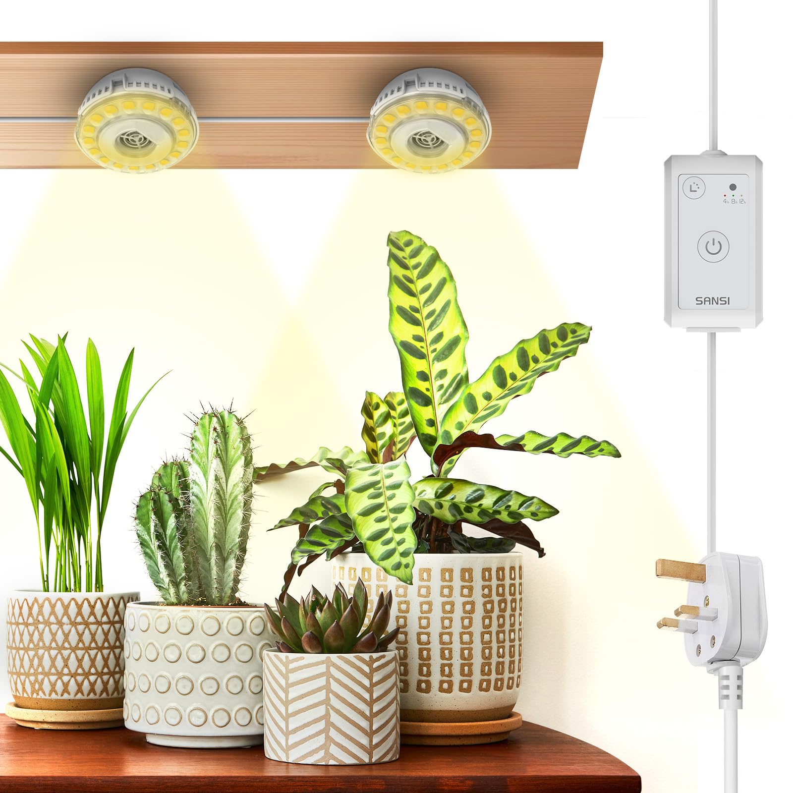 SANSI Full Spectrum LED Puck Grow Light | 150W Equivalent Plant Lamp