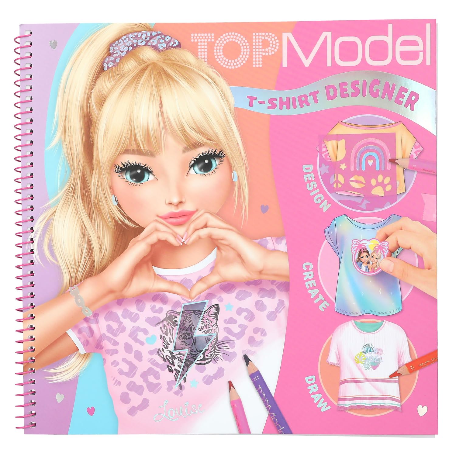 TOPModel T-Shirt Designer Colouring Book with Stencils and Stickers