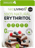 NKDLIVING Natural Erythritol 2kg | Granulated Zero Calorie Sweetener