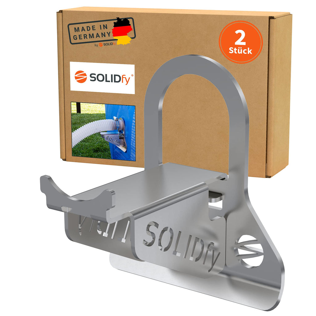 SOLIDfy Pool Hose Holder - 2 Pack Stainless Steel Kink Protection 26-38mm