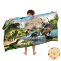 Ulticool Dinosaur T-Rex Microfibre Kids Bath Towel – Quick Dry Green 140x70cm