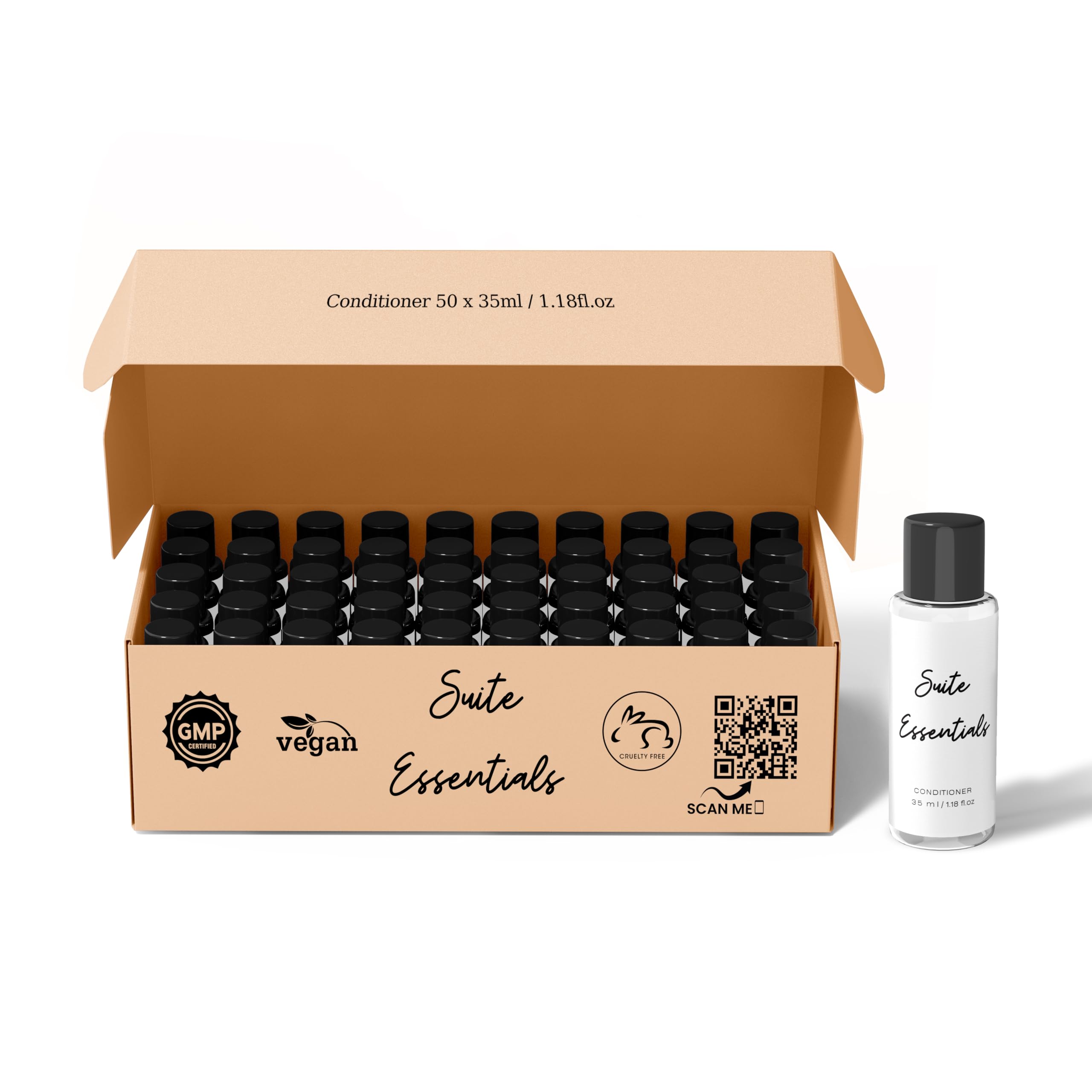 Suite Essentials 50-Pack Mini Conditioner (35ml) | Vegan Hotel Bulk